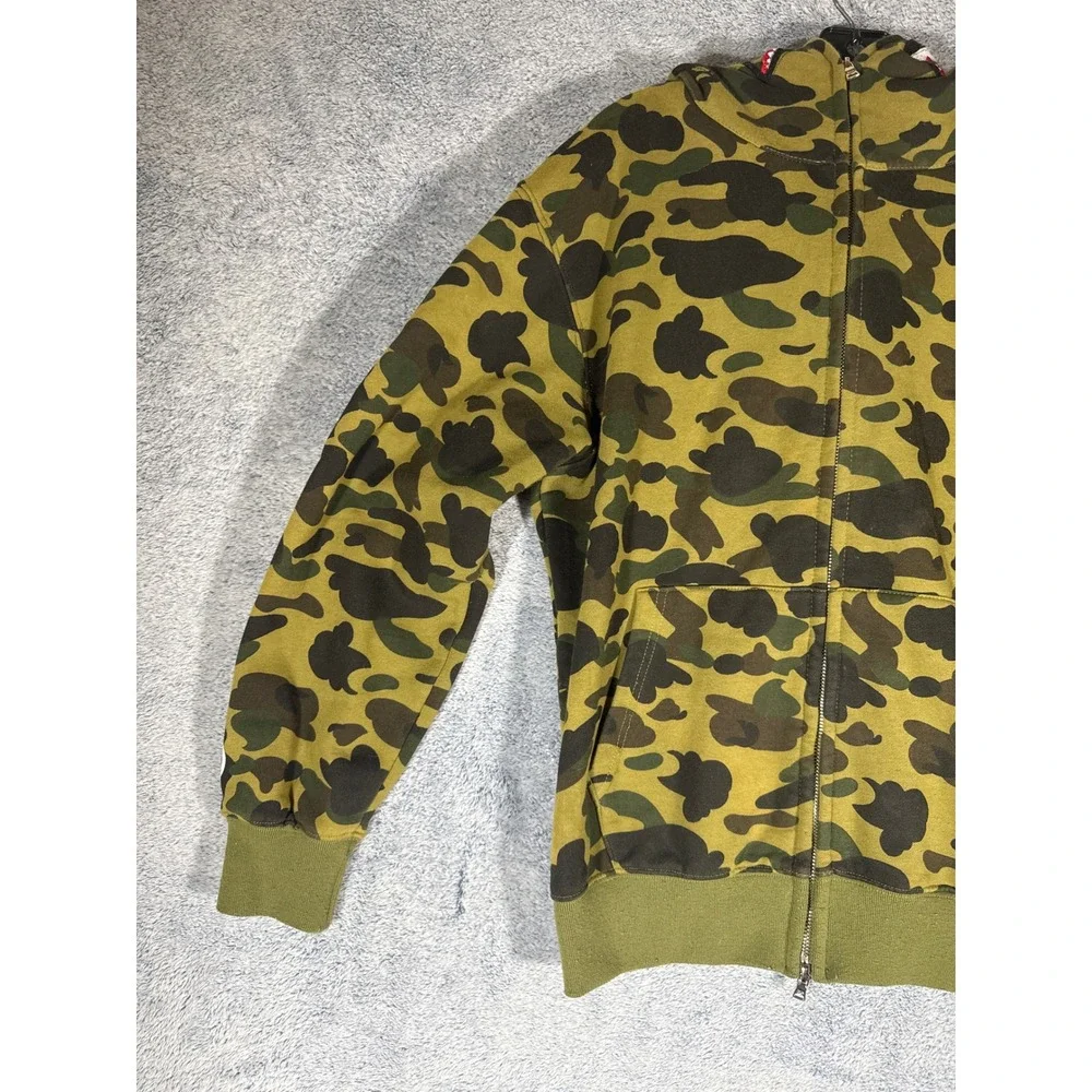 A Bathing Ape BAPE 1st Camo Shark Full Zip Hoodie Green XL Streetwear - Picture 3 of 16